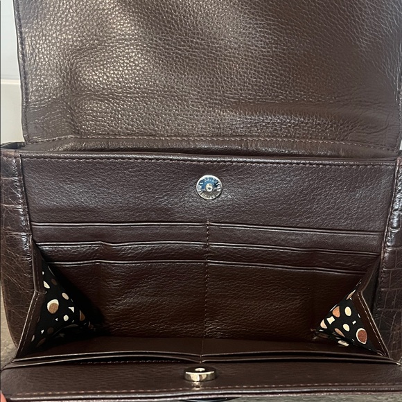 Brighton Harvest Crossbody Organizer Brown Leather Handbag Purse - Vintage - Picture 5 of 14